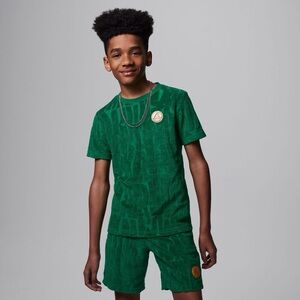 JORDAN Nike Kids Green Terry Matching Tee & Shorts Set Boys L Large NWT